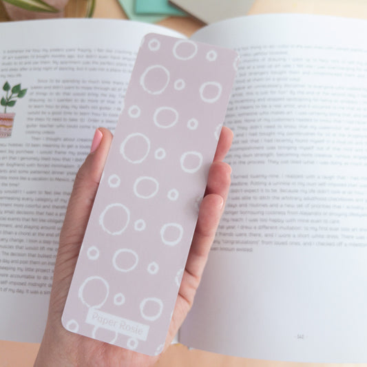 White Flowers Laminated Bookmark