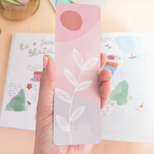 White Folliage Laminated Bookmark