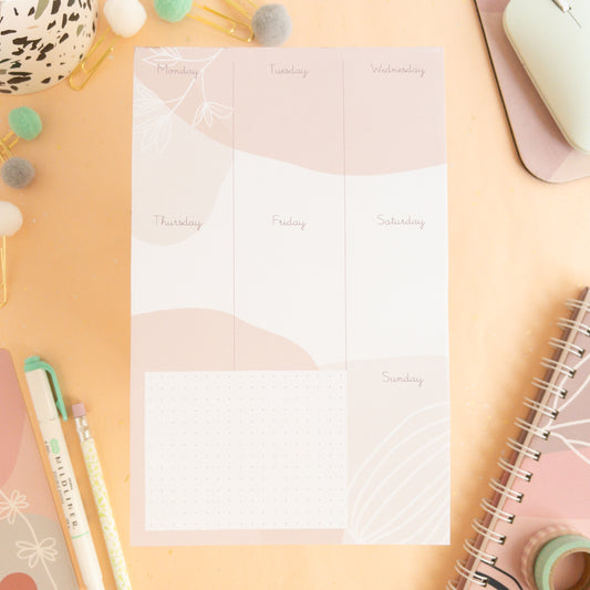 Blossom Weekly Planner Notepad - 5.25 x 8.25"