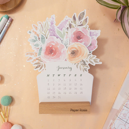 Lovely Bouquet 2024 Desk Calendar