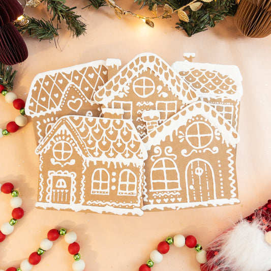 Gingerbread House Holiday Cards - Kit of 5 cards