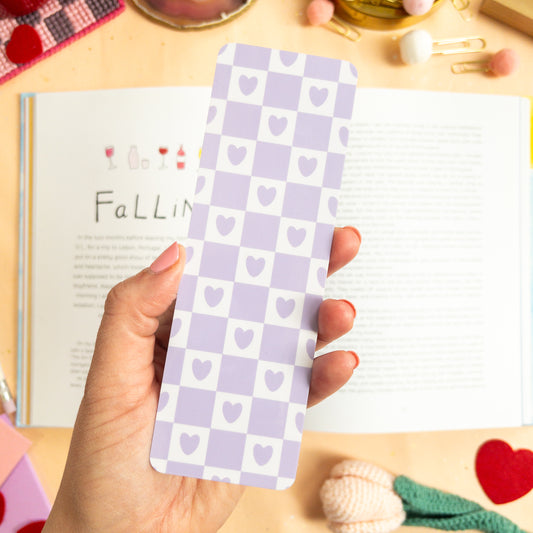 Love in Checkered Laminated Bookmark