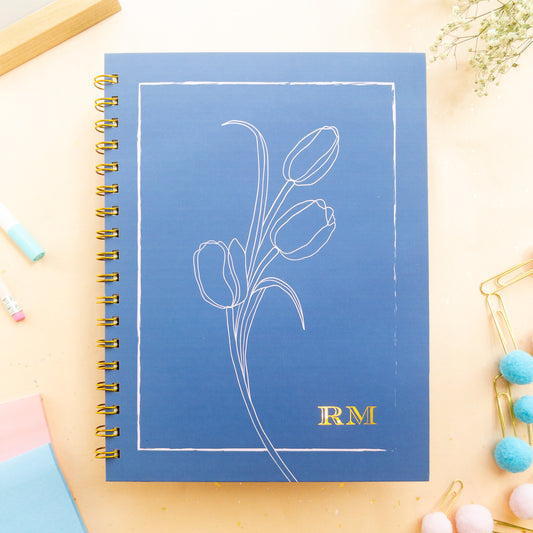 Blushed Tulips B5 Wire Notebook