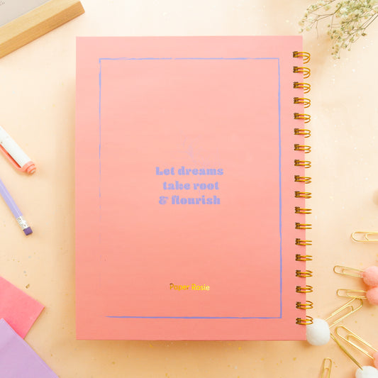 Coral Bloom B5 Wire Notebook