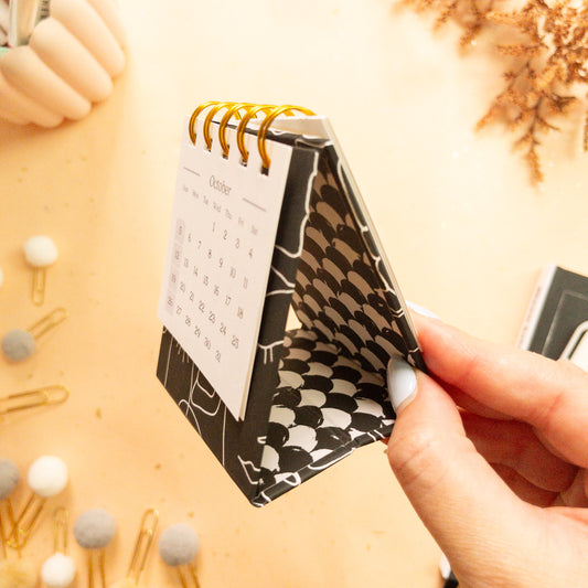 Monochrome Art Petite Desk Calendar