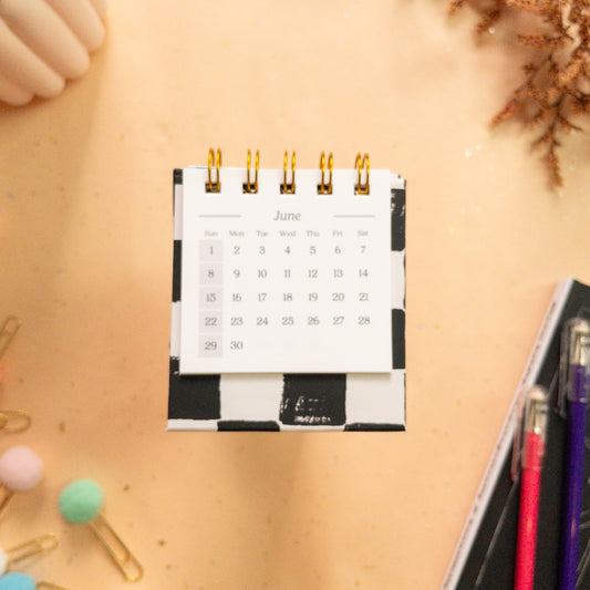 Happiness in Checkered Petite Desk Calendar