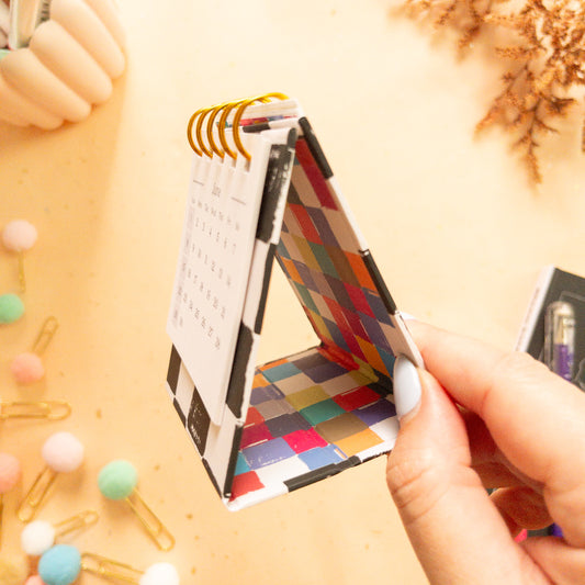 Happiness in Checkered Petite Desk Calendar