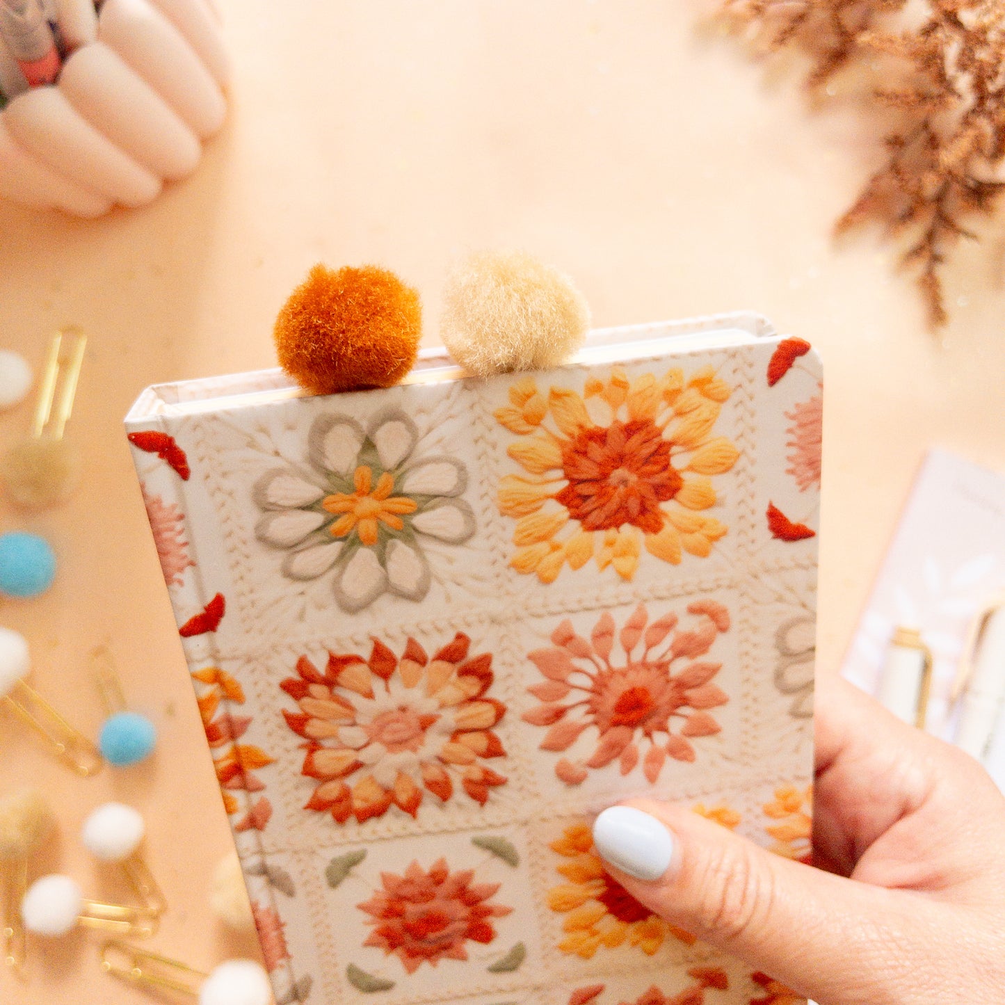 Pompom Elegant Plush Paper Clip - Jumbo