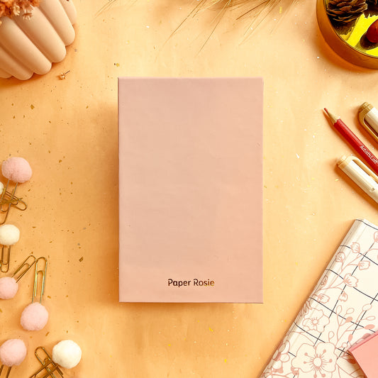 Blush Pink Spice Luxe Desk Notepad - Personalizable