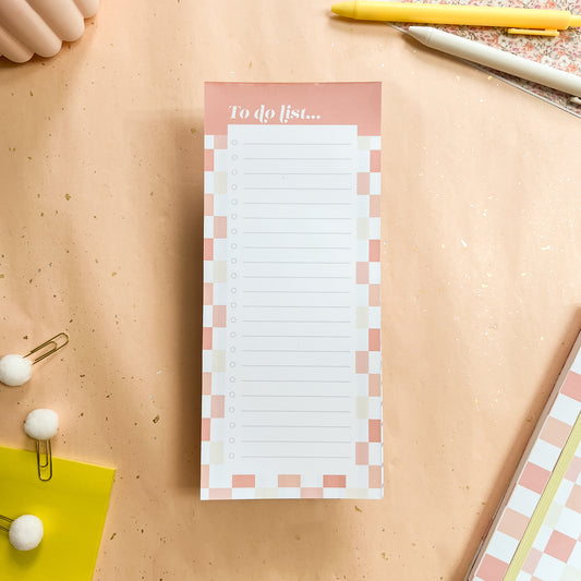 Sun-Kissed Checks To-do List Notepad
