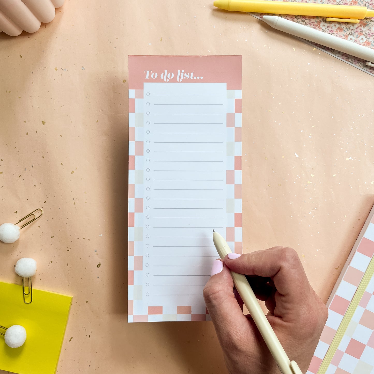 Sun-Kissed Checks To-do List Notepad