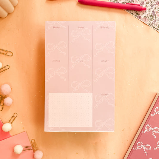 Coquette Bloom Weekly Planner Notepad - Half-letter
