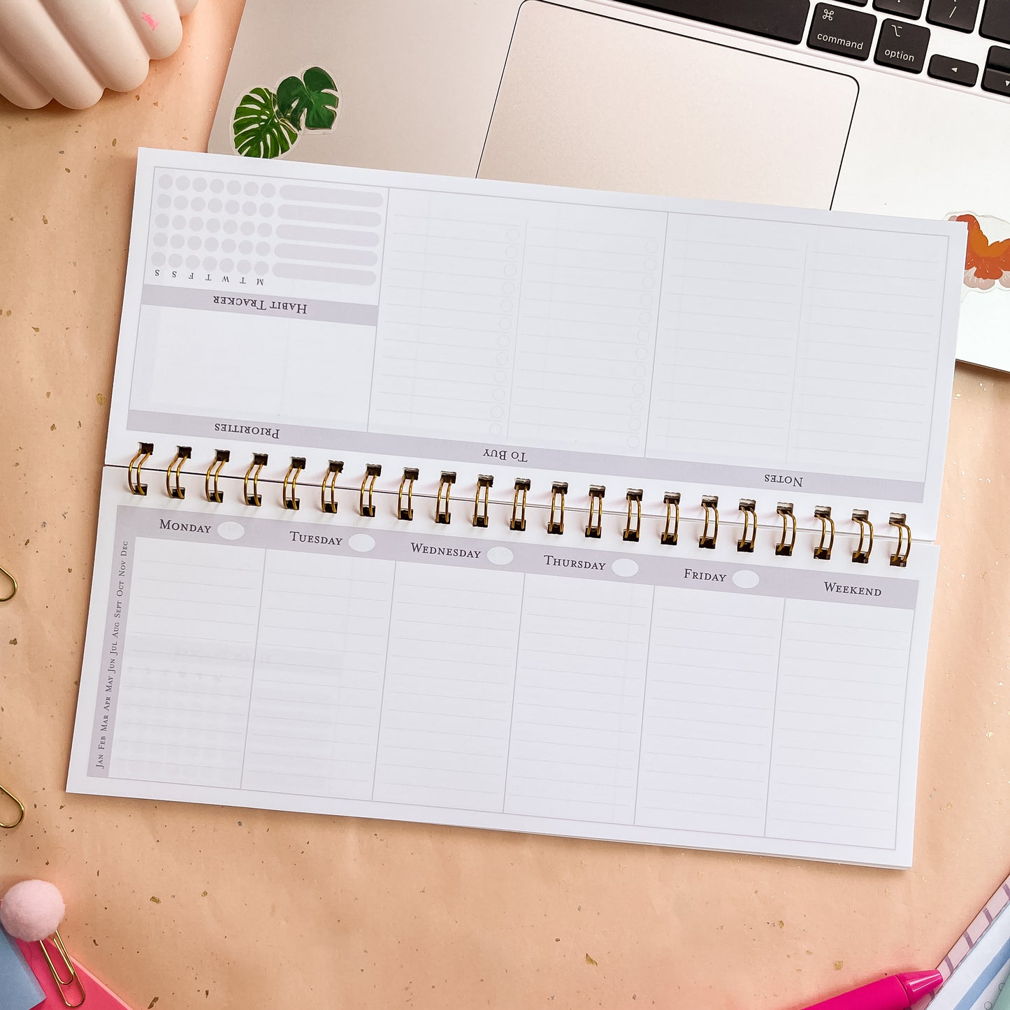 Coastal Canopy Weekly Keyboard Planner