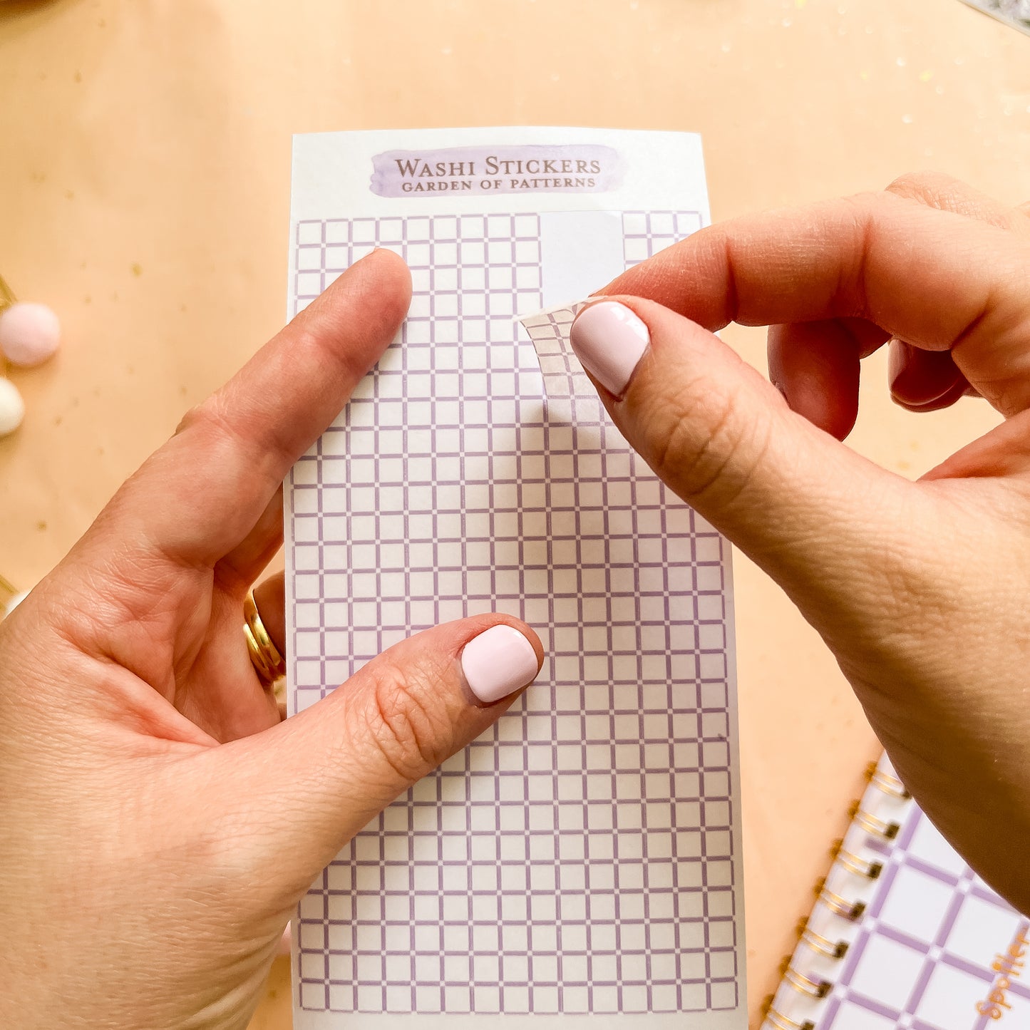 Orchid Grid Washi Sticker Sheet