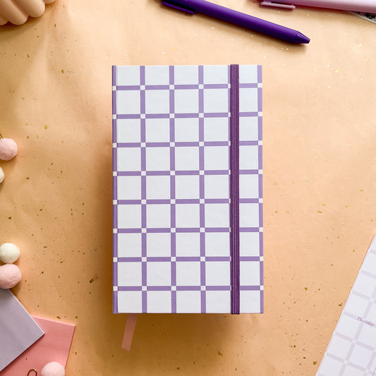 Orchid Grid B6 Case-Bound Notebook