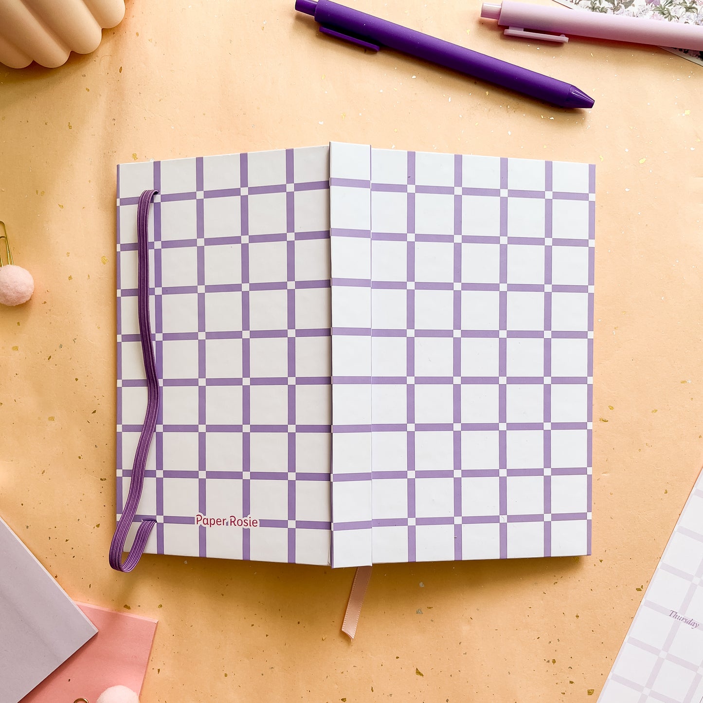 Orchid Grid B6 Case-Bound Notebook