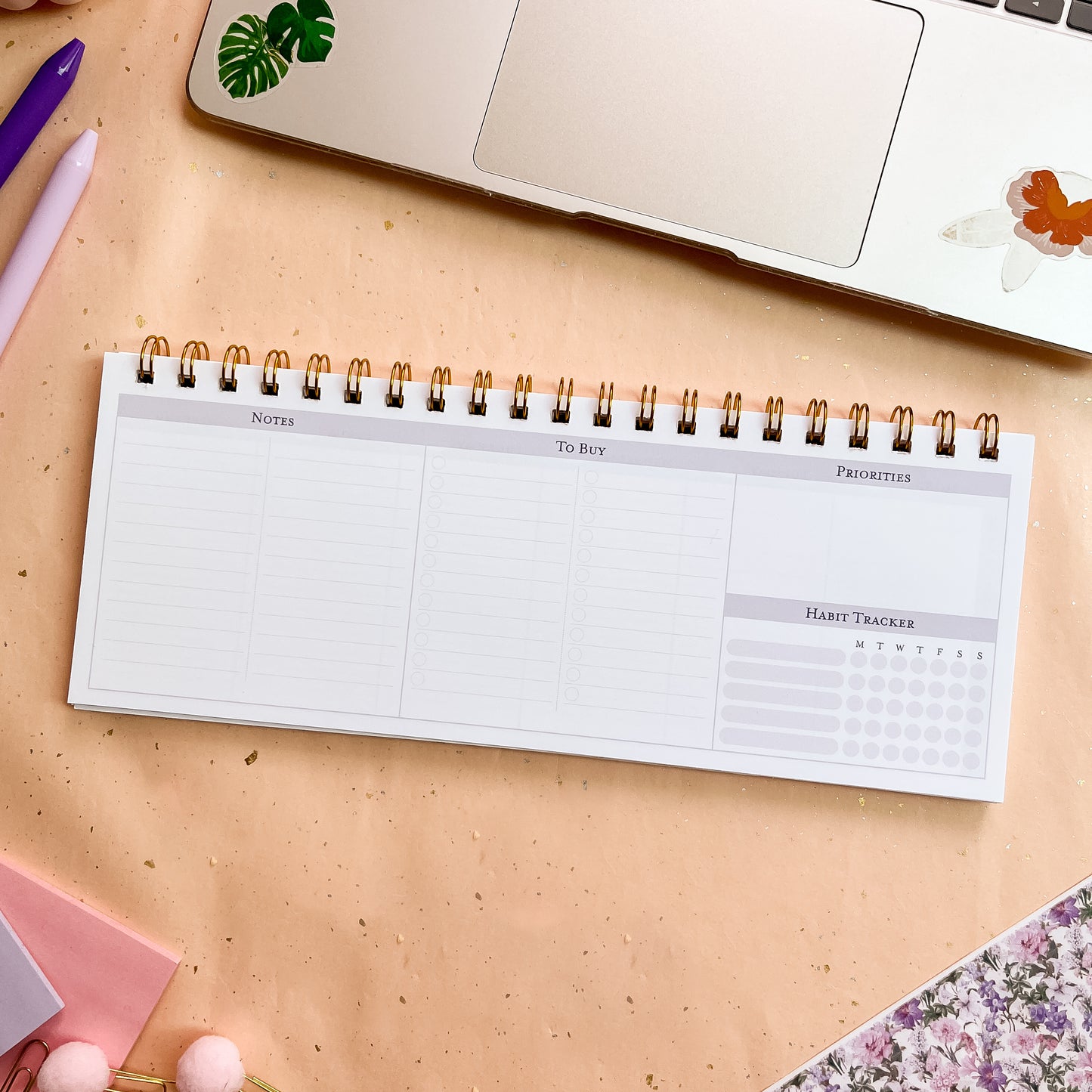 Orchid Grid Weekly Keyboard Planner