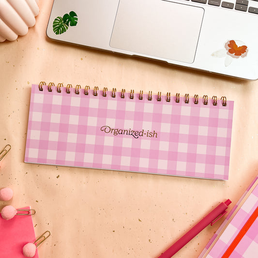 Berry Gingham Weekly Keyboard Planner