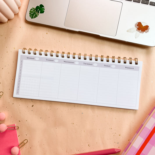 Berry Gingham Weekly Keyboard Planner