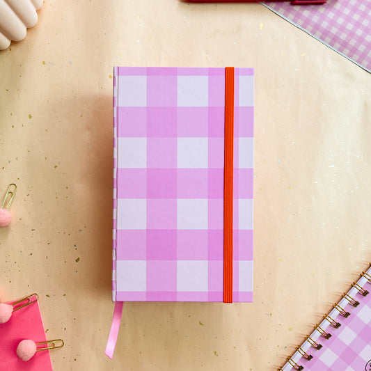 Berry Gingham Notebook, B6, Case-Bound