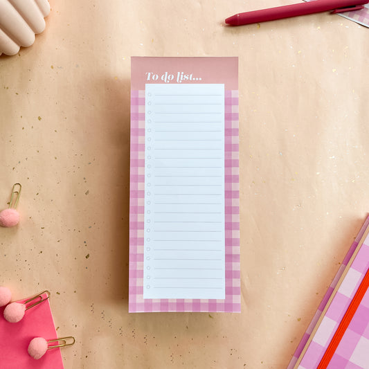Berry Gingham To-do List Notepad
