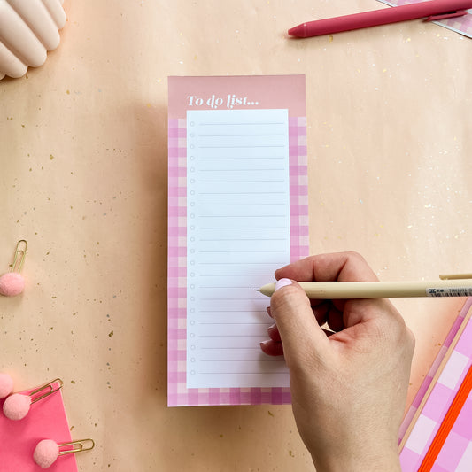 Berry Gingham To-do List Notepad