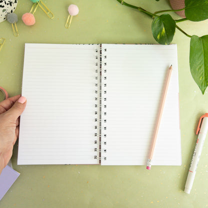 Spiral Notebook White Botanic