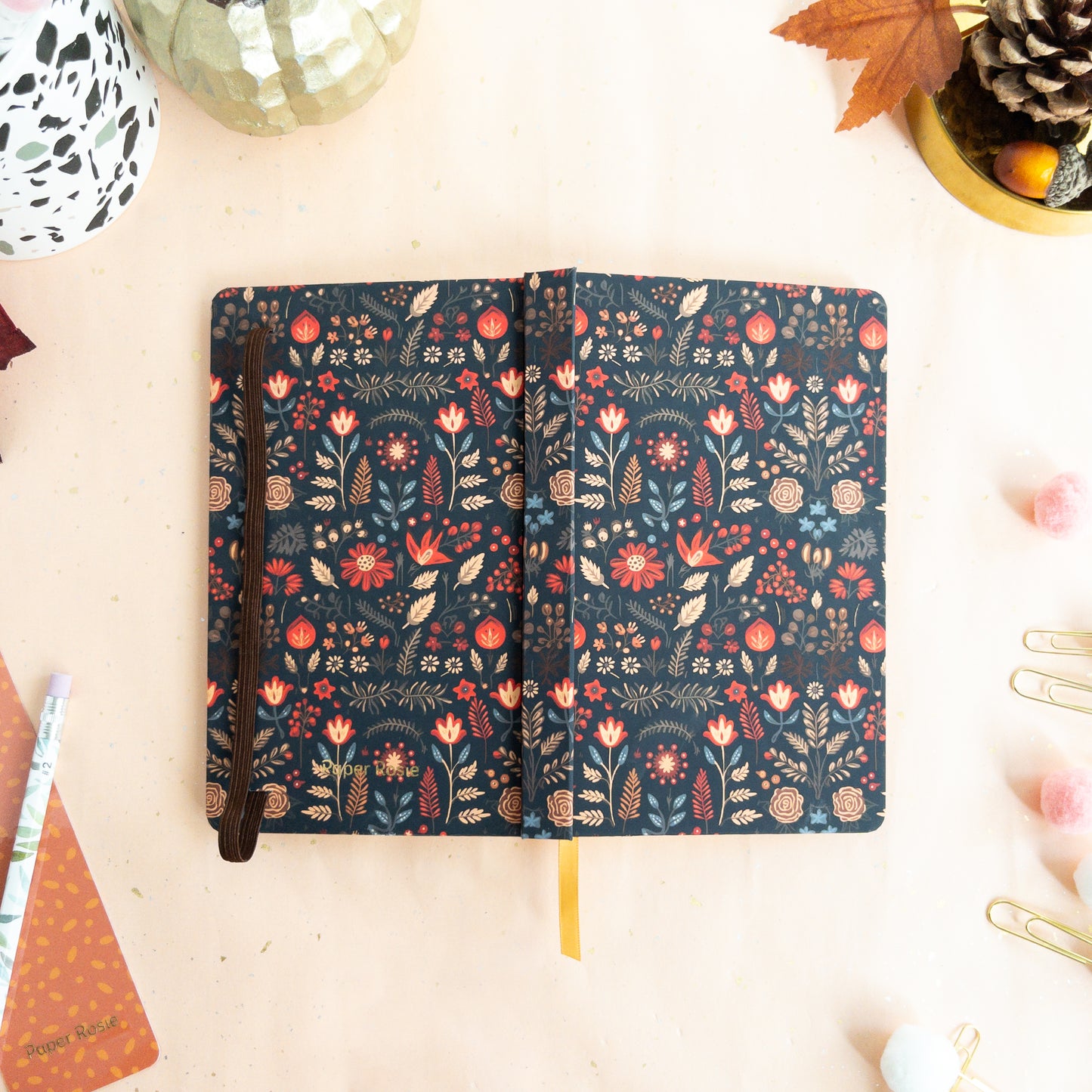 Elegant Floral Fall Notebook