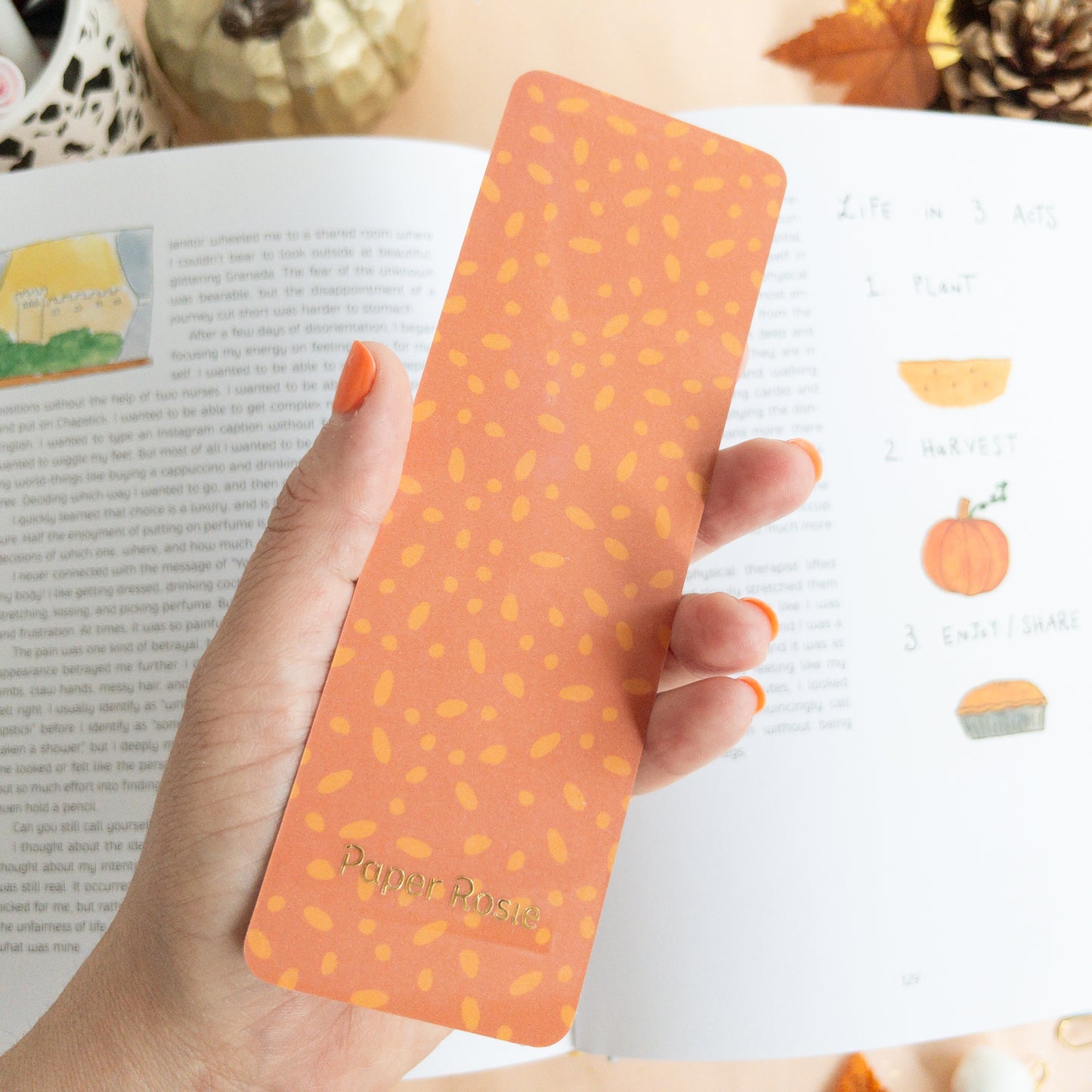 Bookmark Elegant Floral Fall