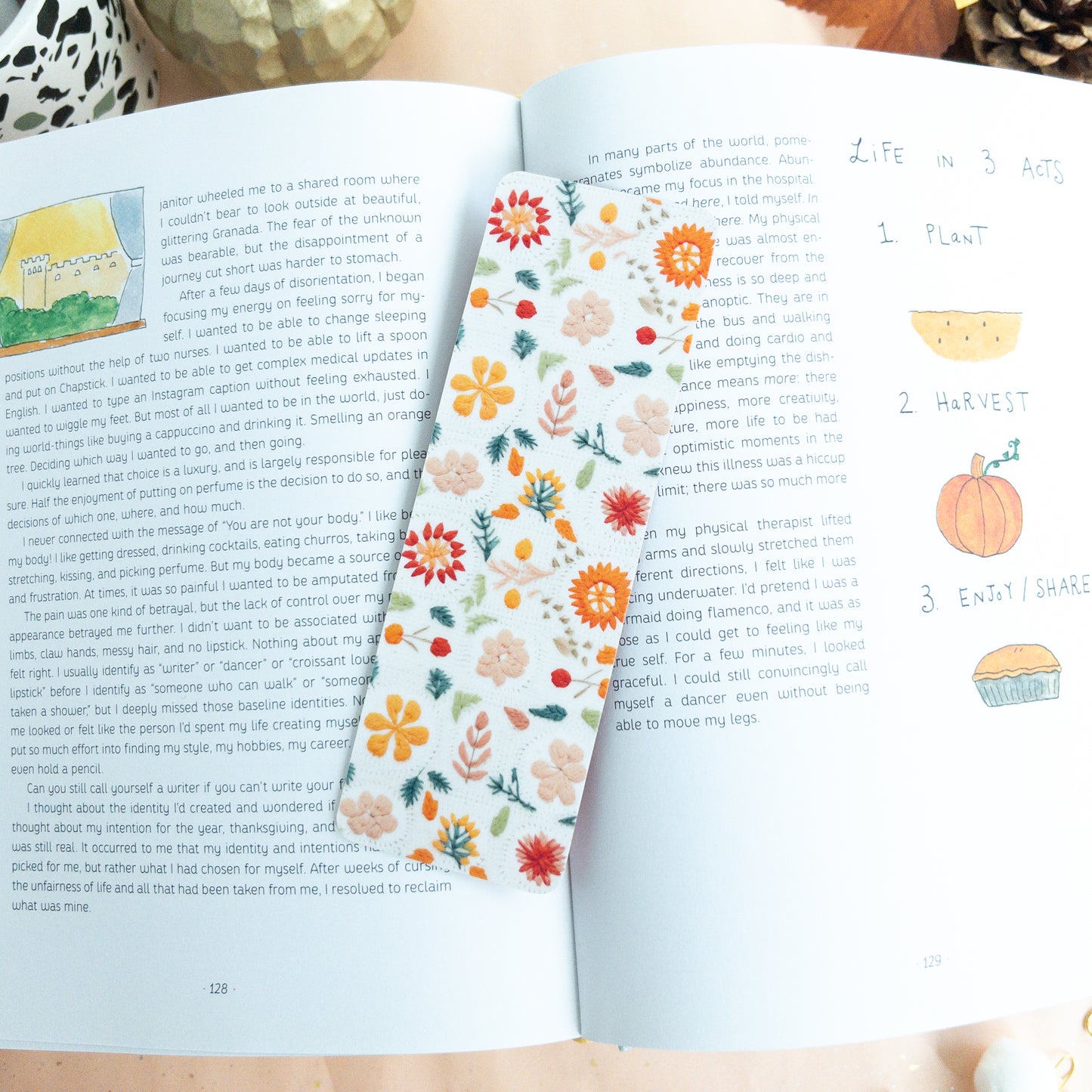 Bookmark Cozy Fall Embroidery