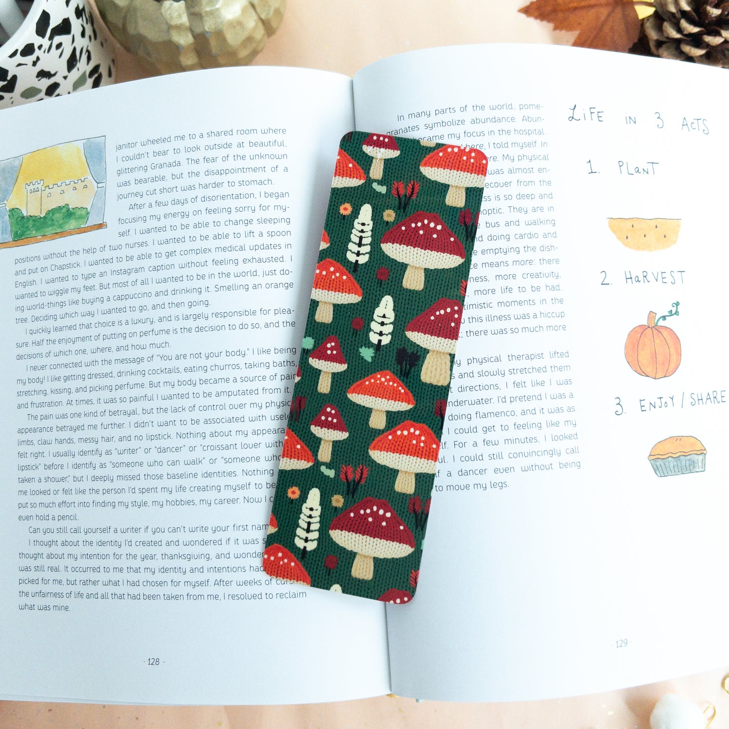 Bookmark Knitted Mushroom Forest