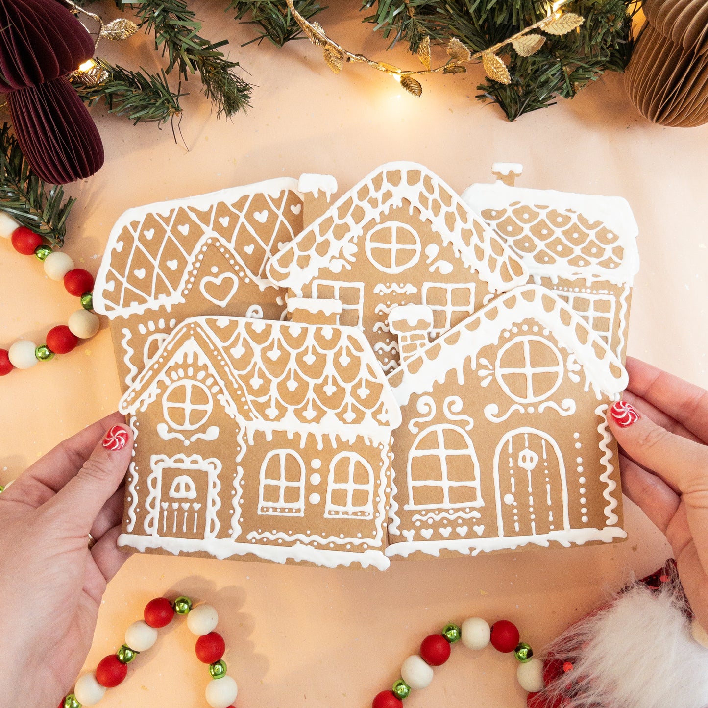 Gingerbread House Holiday Cards - Kit of 5 cards