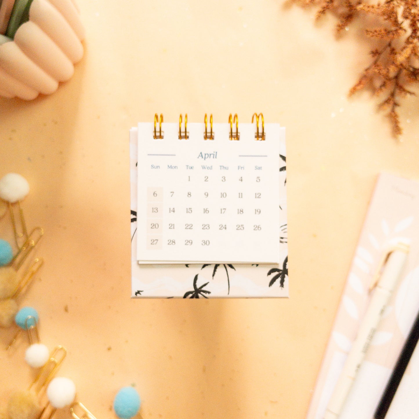 Tropical Horizons (I am on Vacay!) 2025 Petite Desk Calendar