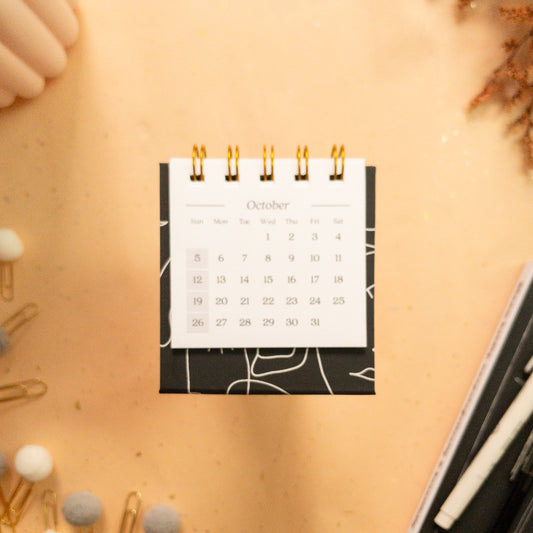 Monochrome Art 2025 Petite Desk Calendar