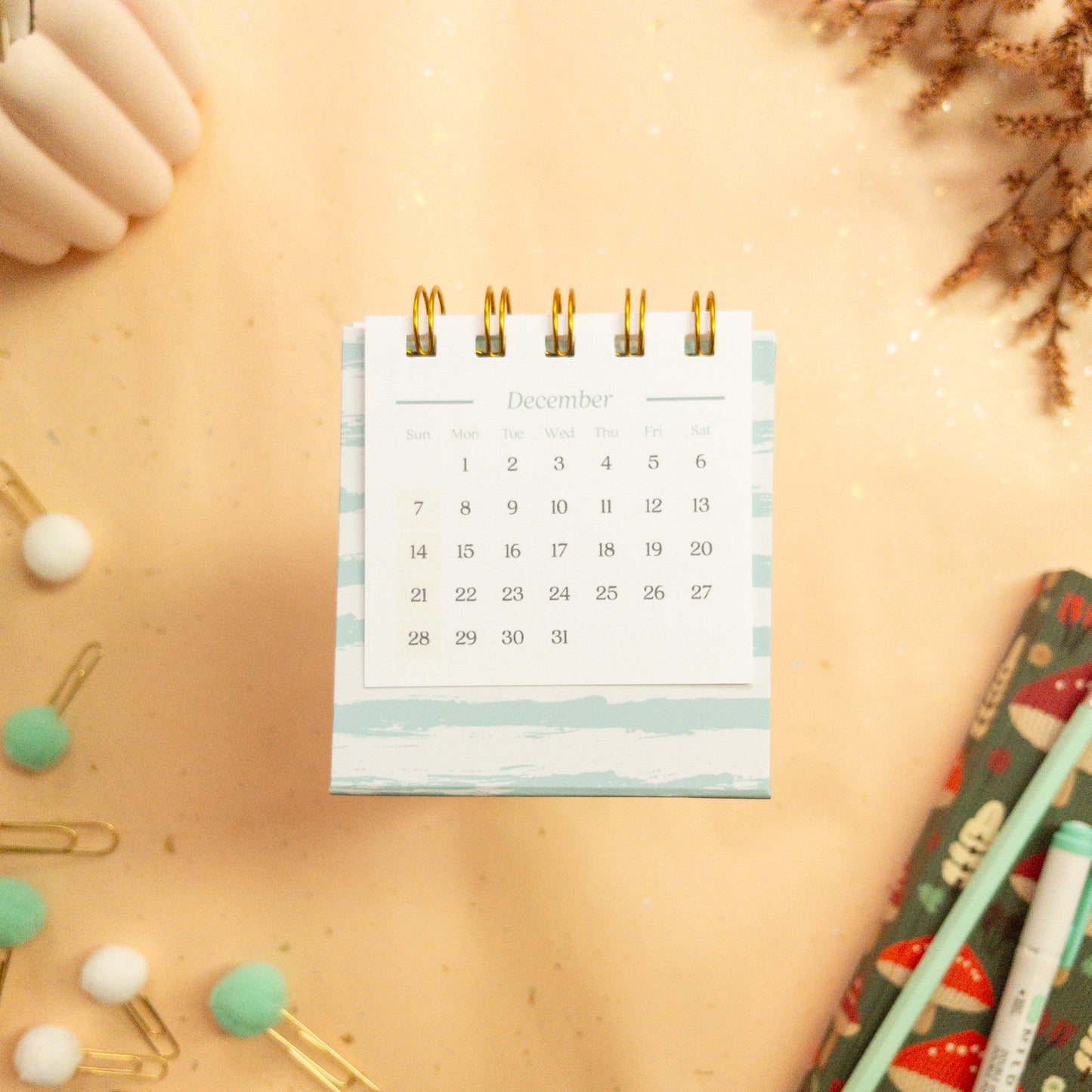 Dreamy Foliage 2025 Petite Desk Calendar