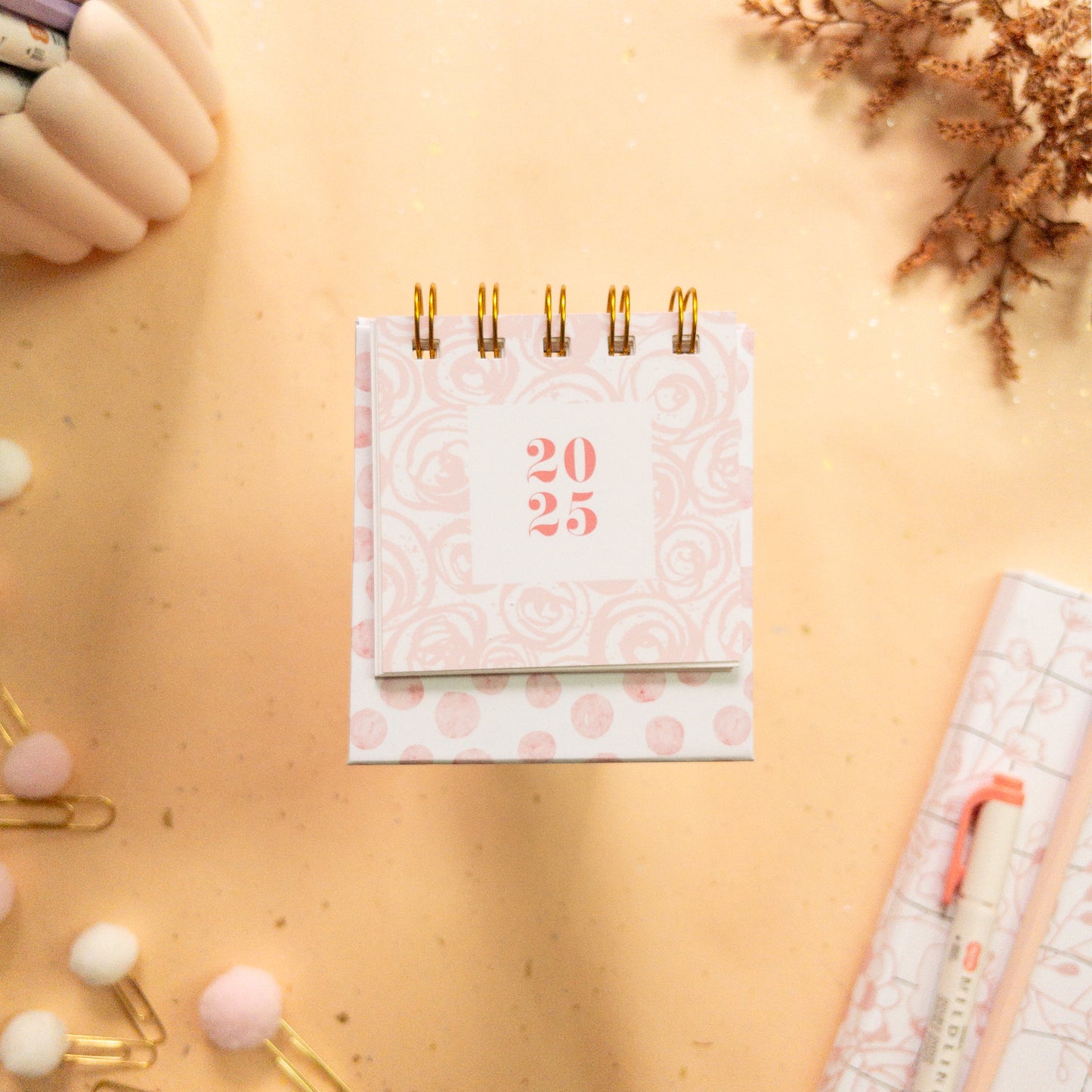 Blooming Romance 2025 Petite Desk Calendar