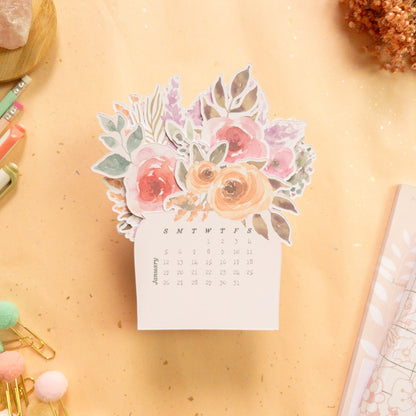 Lovely Bouquet 2025 Desk Calendar - NO stand (calendar only)