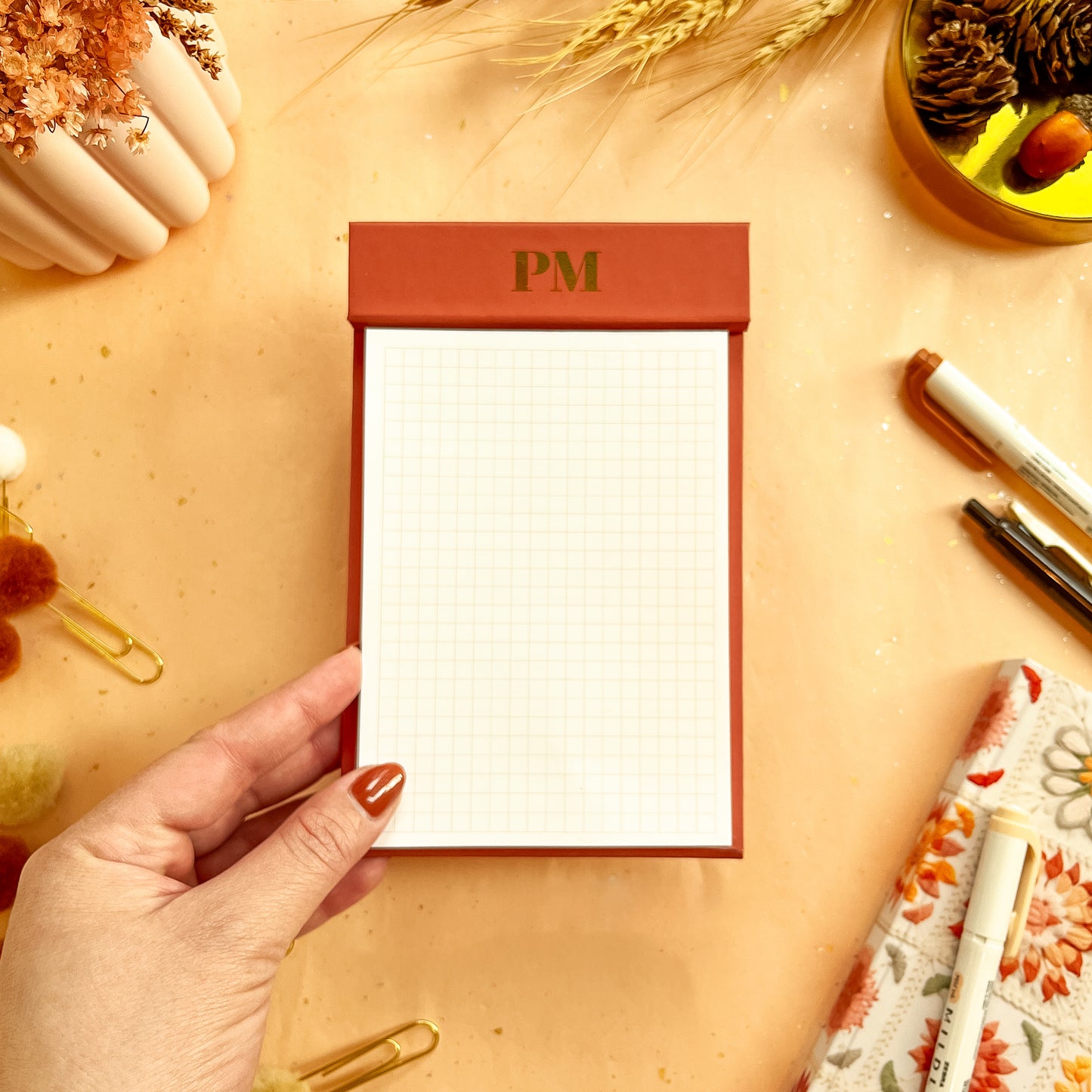 Pumpkin Spice Luxe Desk Notepad - Personalizable