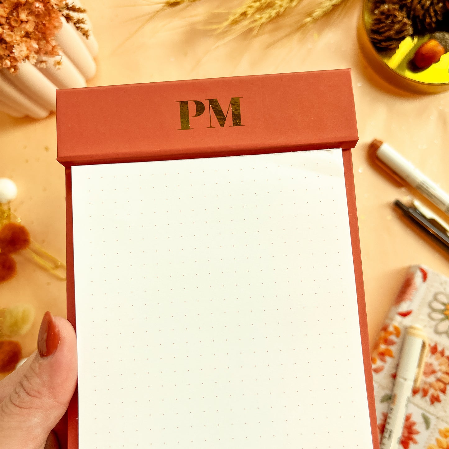 Pumpkin Spice Luxe Desk Notepad - Personalizable