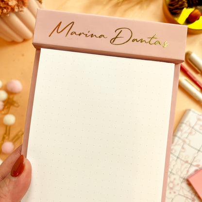 Blush Pink Spice Luxe Desk Notepad - Personalizable