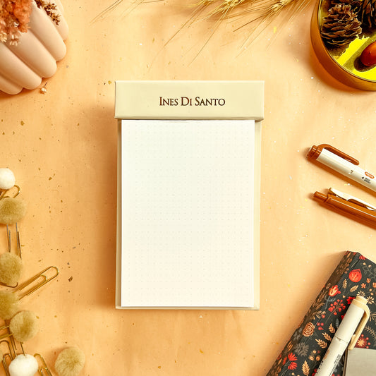 Cream Luxe Desk Notepad - Personalizable