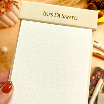 Cream Luxe Desk Notepad - Personalizable