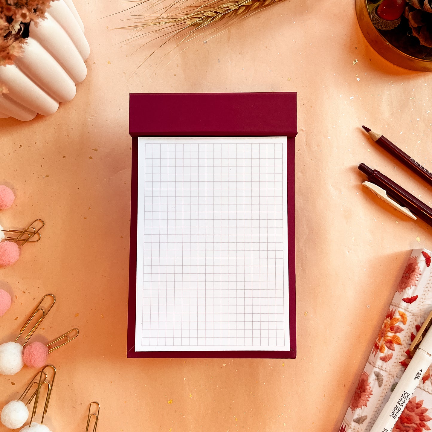 Sangria Luxe Desk Notepad - Personalizable