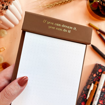 Mocha Luxe Desk Notepad - Personalizable