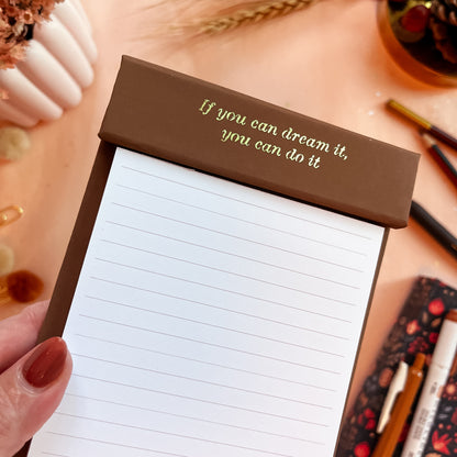 Mocha Luxe Desk Notepad - Personalizable