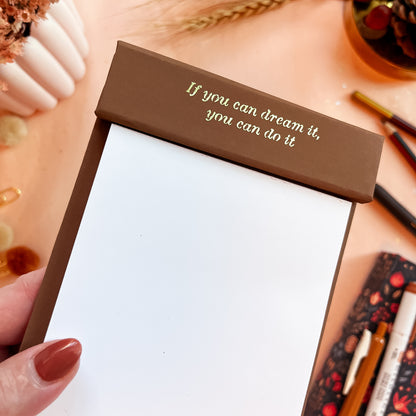 Mocha Luxe Desk Notepad - Personalizable