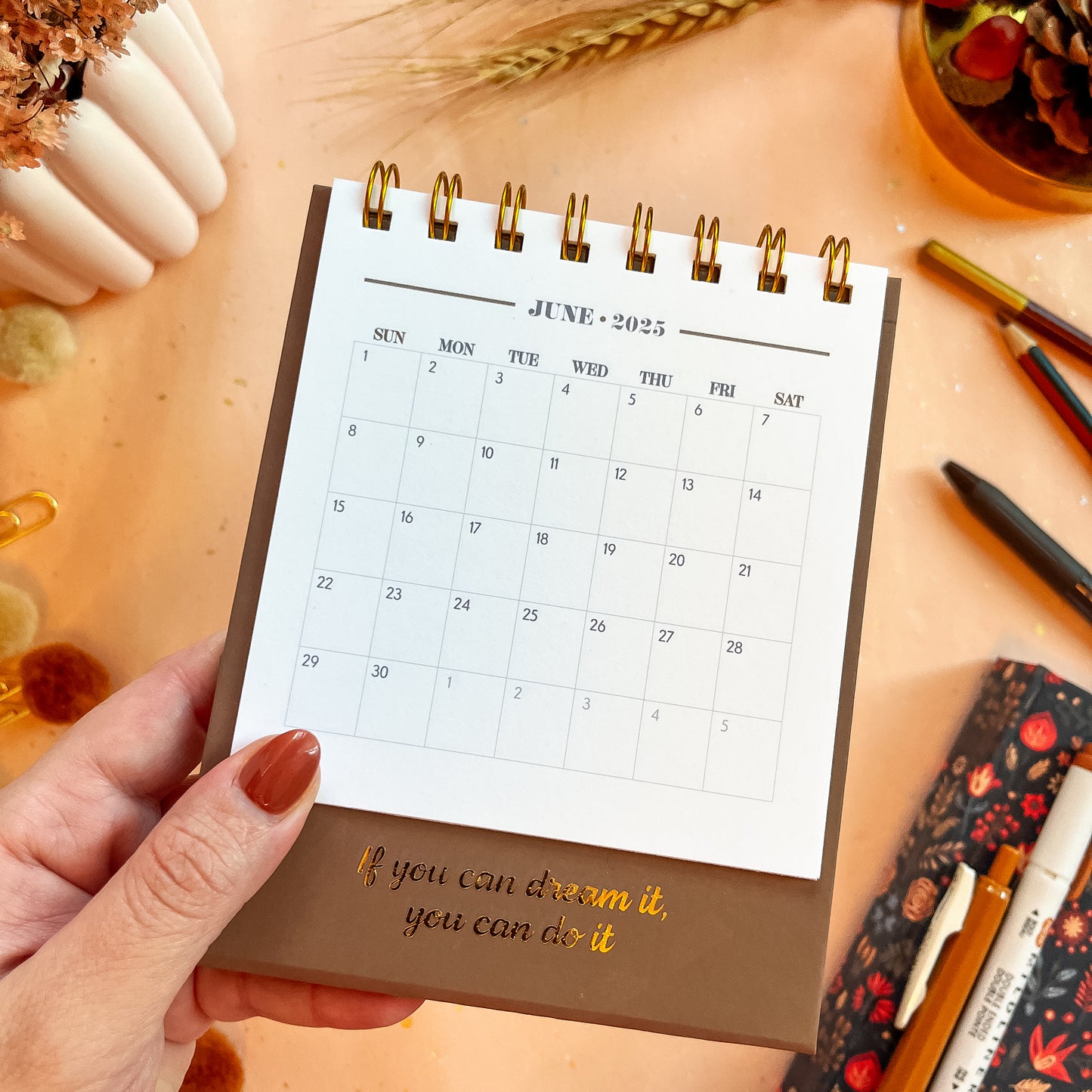 Mocha Chic Desk Calendar - Personalizable