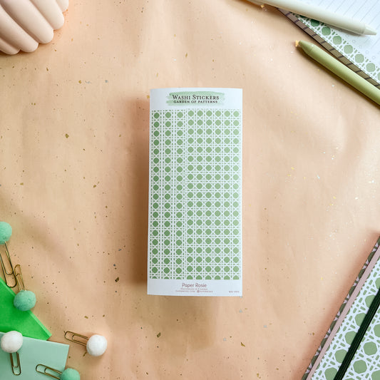 Sage Trellis Washi Sticker Sheet