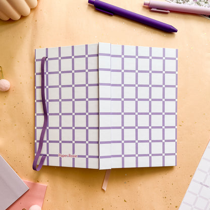 Orchid Grid B6 Case-Bound Notebook