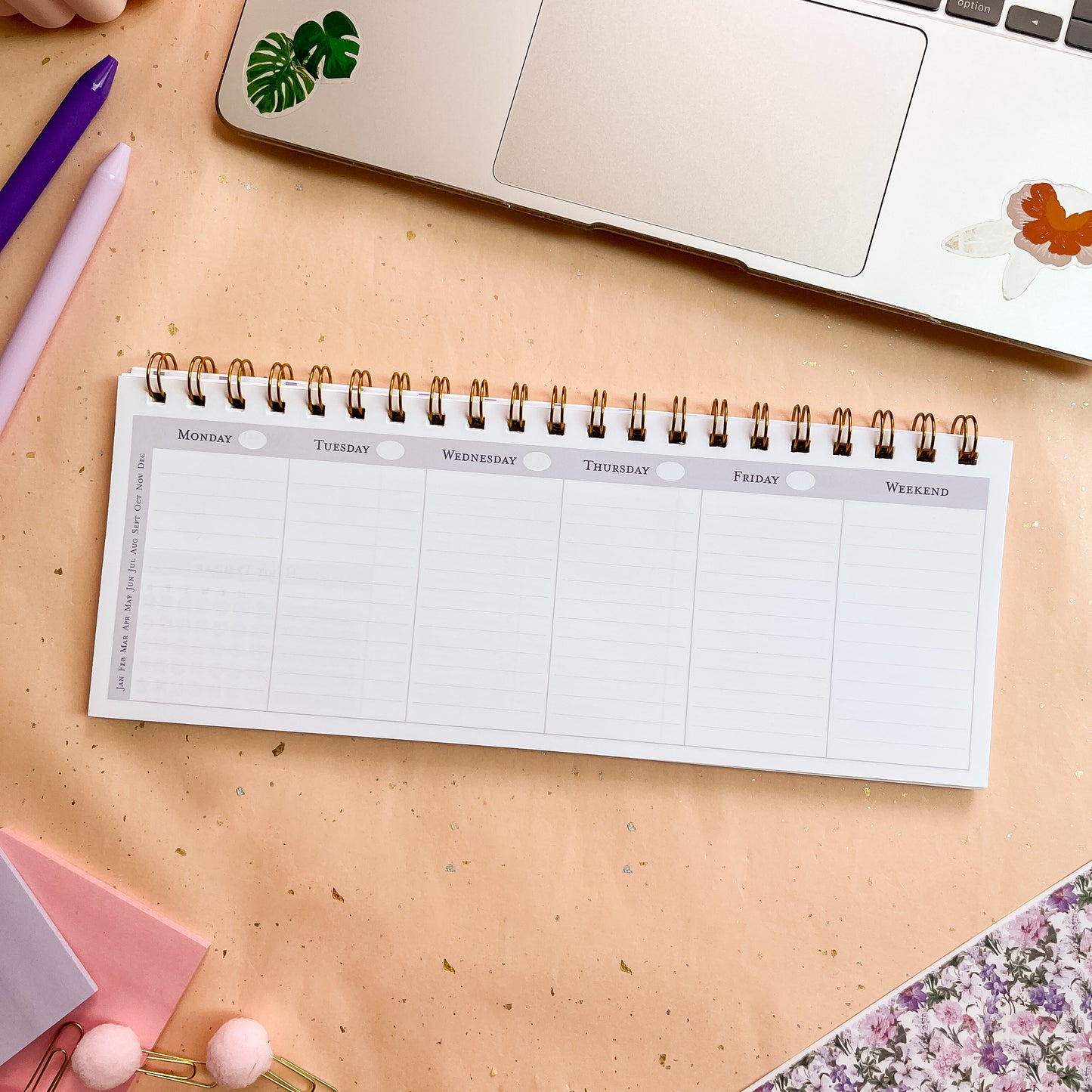 Orchid Grid Weekly Keyboard Planner